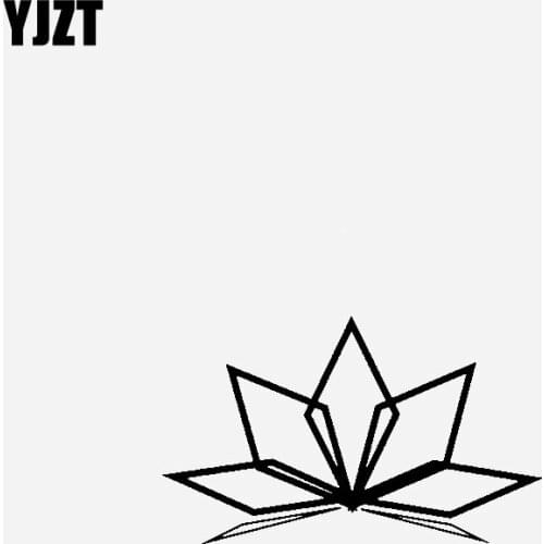 YJZT 16.3CM*9.8CM Flower Creative Design And Decoration Car Sticker Vinyl Decal Black/Silver C23-0786