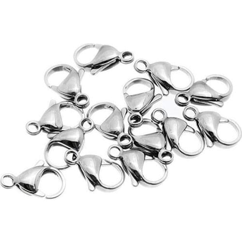 20pcs Gold/Dull Silver Stainless Steel Lobster Clasps Claw Clasps for Bracelet Necklace Jewelry Making Findings