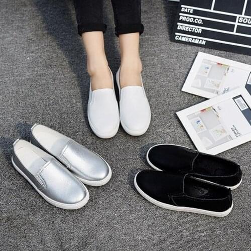 Women Lazy Single Shoes Spring Fashion Thick Shallow Head Wild Casual Shoes Ladies Loafers Shoes Casual Leather Shoes
