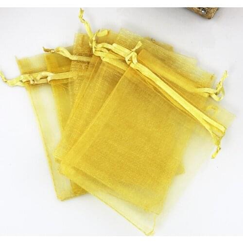 Hot Sale 50pcs/lot Gold Organza Bag 30x40cm Large Wedding Favor Boutqiue Jewelry Packaging Bag Organza Drawstring Gift Bags