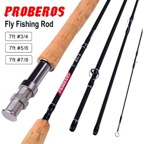 1PC 2.1M 4 Section Line wt 3/4 5/6 7/8 Japan Carbon Fiber Fly Fishing Rod 7FT Soft Cork Handle Fly Rod Fishing Tackle