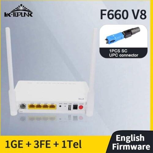F660 V8 GPON ONU ONT With 1GE+3FE+1Voice+WIFI 5DBI+1USB,Optical Network Terminal English Version