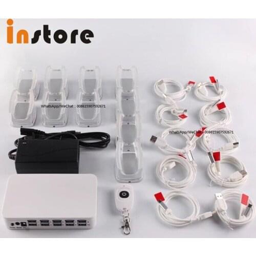 10 Ports Alarm System Mobile Phone Security Display Stands For Phone Anti Theft