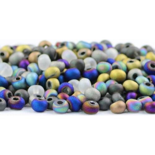 HGKLBB 100pcs Earrings Matte Austrian crystal beads 4x6mm plated Round Loose beads for Jewelry Making bracelet DIY accessories