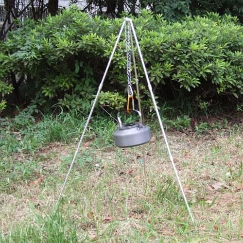 2018 wholesale aluminum grill bracket portable folding 3 section camping wood stove tripod grill