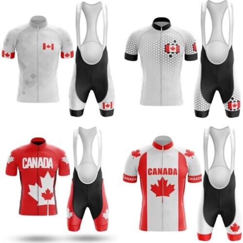 Red Canada Summer 100% Polyester mens bicycle clothing Multiple Choice cycling kit bike equipment mtb suit jersey set