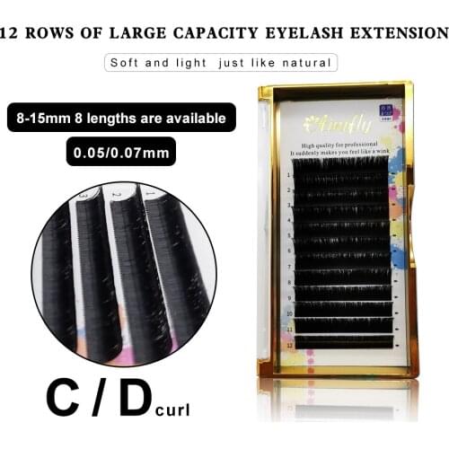 AINIFLY 0.05/0.07 C/D Automatic Premade Fans Mink Eyelash Comfortable and Thick Soft Natural False Lashes Individual Eyelashes