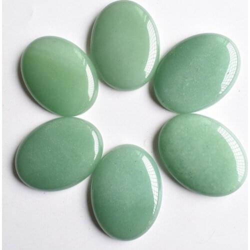 Free shipping 6pcs/lot Wholesale 30x40mm natural Green Aventurine Oval CAB CABOCHON beads for jewelry accessories making