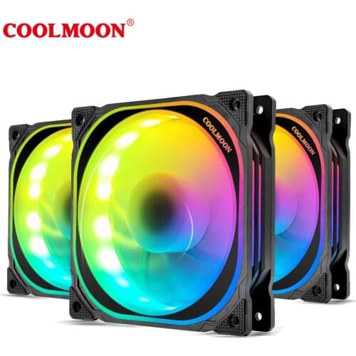 Coolmoon XUANYUE Case Fan RGB Fan 12cm Computer Mute Multi-layer Magic Color Changing LED Case Fan