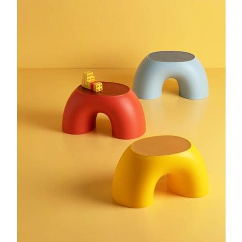 Children Stool Plastic Rainbow Shape Footstool Safety Kids Step Stool Seat For Living Room Indoor Furniture ChildrenS Stool Toy