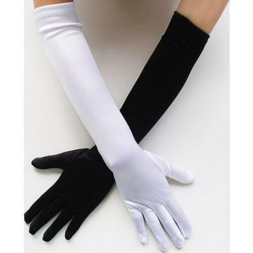 White Black Long Gloves Halloween Cosplay Costumes Accessory Polyester 52CM Demon Ghost Death Devil Cos Handwear Unisex Gloves