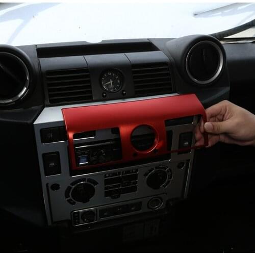 For Land Rover Defender 110 2008-18 Aluminum Car Central air conditioning Control Air Outlet Frame Trim stickers Car Accessories