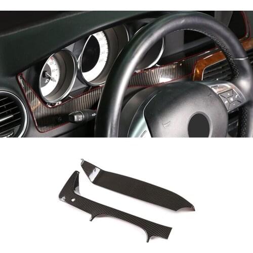 For Mercedes Benz C Class W204 2011 2012 2013 Car ABS Carbon Fiber Texture Steering Wheel Instrument Dashboard Panel Cover Trim