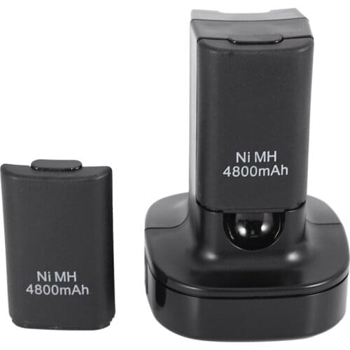 Dual Charger Dock Station With 2Pcs 4800Mah Rechargeable Battery Led Charging Light For 360 Controller Eu Plug