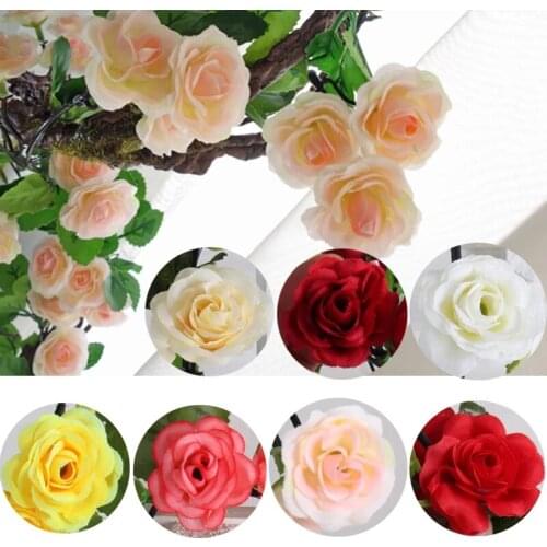 180cm Artificial Flowers Silk Rose Vine Wedding Flower Rattan Hanging Plants Leaves Romantic Garland Wall Garden Decoration
