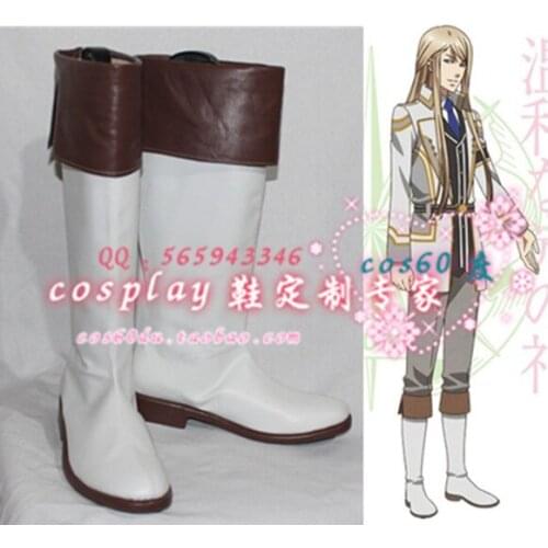 Kamigami no Asobi Balder Hringhorni Cosplay White Shoes Boot S008