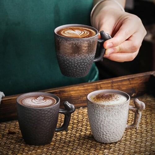 Ceramic Tea Cup 86ML Coarse Pottery Concentrated Coffee Milk Flowertea Cups Japanese Single Master Fair Vintage Tea Coffee Cup