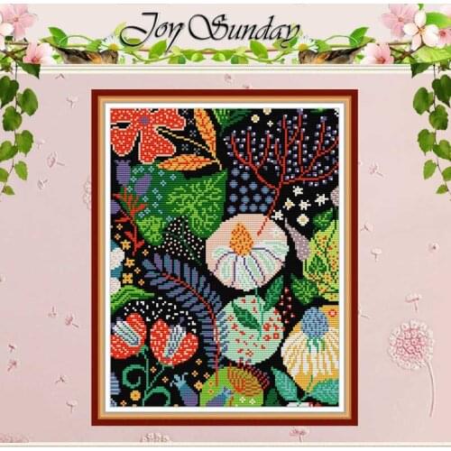 Colorful Flower Plant Patterns Counted Cross Stitch 11CT 14CT printed Handmade Cross Stitch Kits Embroidery for Needlework