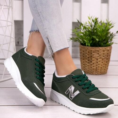 Tonar Serc Khaki Green Nubuck Laced Women Sports Shoes Comfortable and Stylish Style Seasonal
