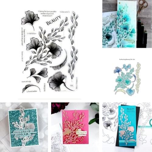 Leaf Beauty Ginkgo Biloba Metal Cutting Dies and Stamps DIY Scrapbooking Card Stencil Paper Cards Handmade Album Stamp Die