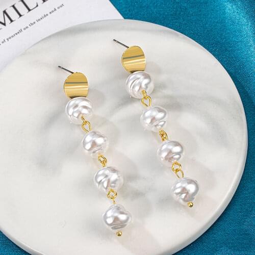 Fashion Vintage Geometric Earrings For Women Metal Acrylic New Female Hanging Earrings 2021 Trend Gold Statement Modern Jewelry
