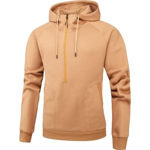 Mens Hoodies Sweatshirts 2021 Spring Autumn Casual Pure Color Zipper Cotton Pullover Streetwear Homme Oversized Tops