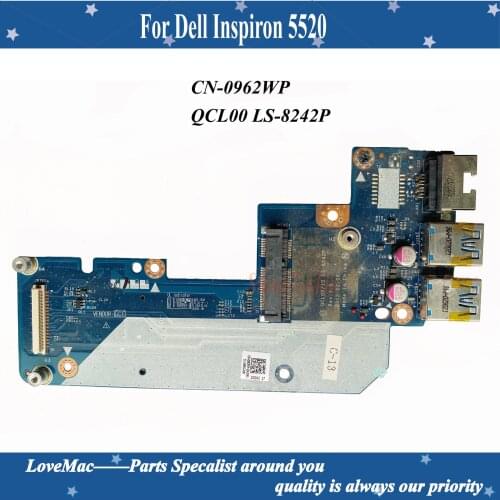 Original CN-0962WP FOR Dell Inspiron 5520 Vostro 3560 Laptop USB LAN Board Adapter connector 962WP QCL00/10 LS-8242P Tested