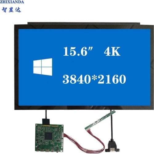 15.6 inch 4K UHD 3840*2160 with drive control board support HDMI DP USB interface Capacitive touch screen LCD display