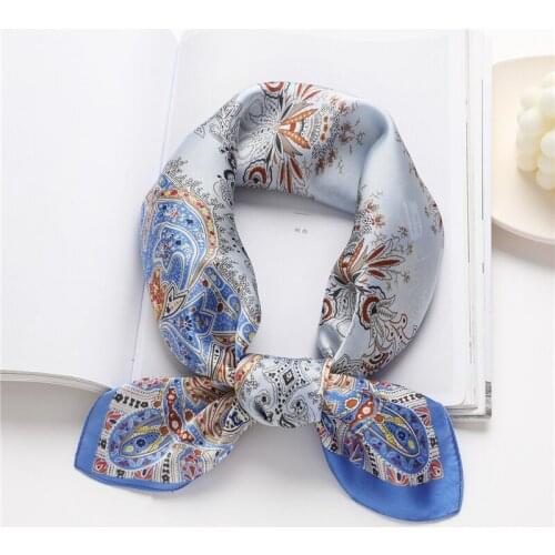 Luxury Square Scarf For Women Neckerchief Female Headscarf Satin Silk Shawl Foulard Hijab Hair Bands Headband Head Wraps Bandana