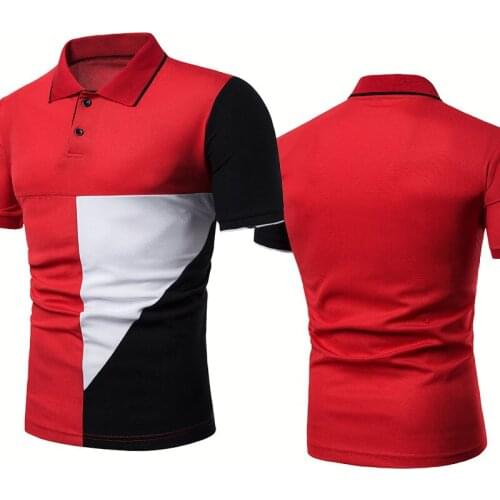 Fashion new Mens polo shirt blank Splicing Summer high quality cotton Splicing Raglan casual trend Mens tops short sleeve