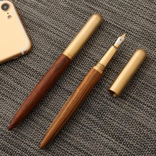 High Quality Luxury Wood Fountain Pen Ink Pen Nib 0.7mm Wood Gift Fountain Pen Wholesale Factory