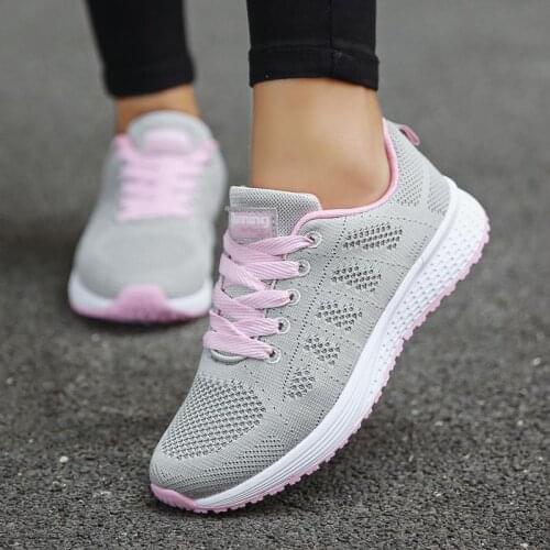 Mesh Breathable Running Shoes for Women Summer Sneakers Woman Sport Shoes Women Sports Shoes for Ladies Gray Sneakrs GMB-1730