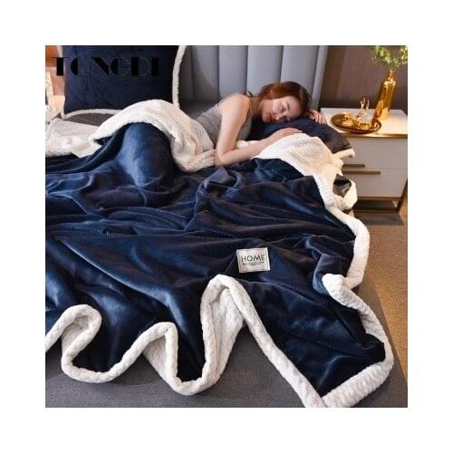TONGDI Woolen Raschel Blanket Soft Thicke Heavy Warm Elegant Two-tiered Fleece Luxury Decor For Cover Sofa Bed Bedspread Winter