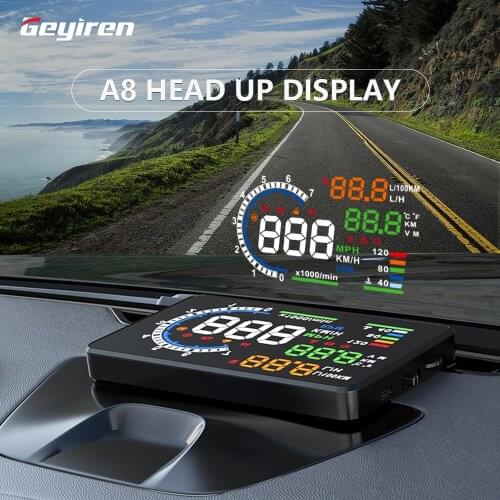 WiiYii A8 HUH Head-Up Display Obd2 ii Euobd Overspeed Warning System Projector Windshield Voltage Alarm Universal Car