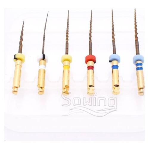 Dental Instruments Endo Tools Super Root Canal Rotary Files Flexi Files 21mm Golden Heat Activation For Endodontics Engine Use