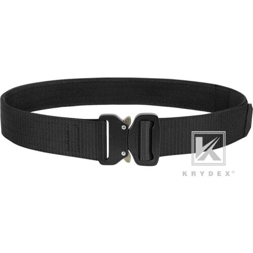 KRYDEX 1.5” Tactics Rigger’s Duty Belt Hook &Loop Quick Release Hunting Shooting 2-Ply Stiffened Nylon Webbing Metal Buckle Belt