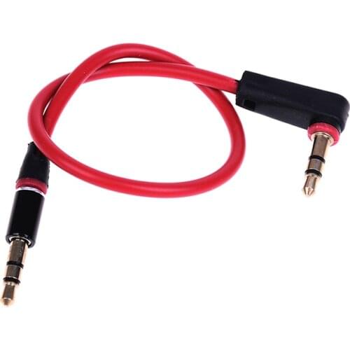 30cm Car AUX Stereo Cable 3.5mm Male To Male Right Angle Audio Headphone Extension Cables