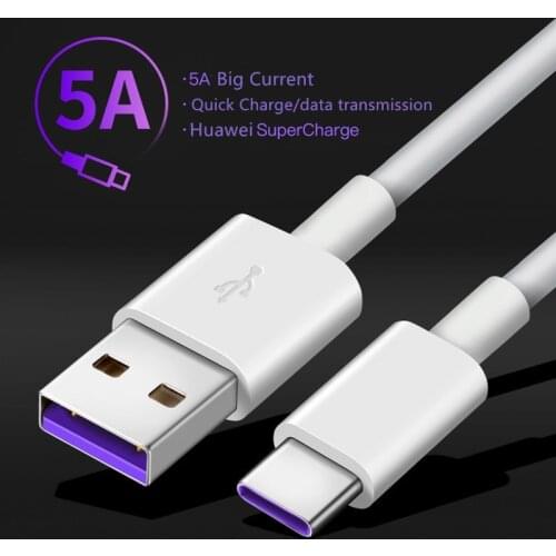 MatePad X Xs 5A super Fast Charger Type C Charge Cable For Huawei Nova 5T 7 SE Y8p Y9a Mate 30 20 lite P40 P30 Pro Honor 9X 30S