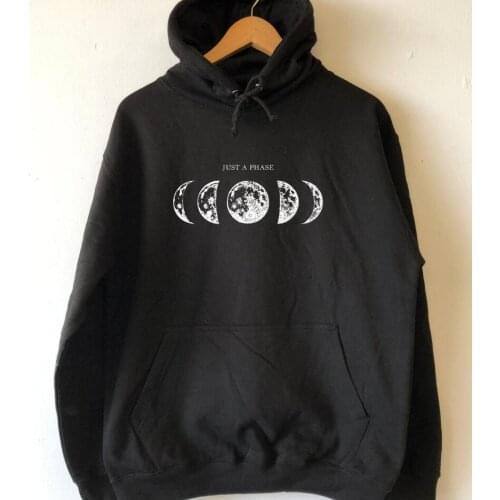 Moon Pattern 2021 Autumn and Winter Hooded Sweater Printing Fashion All-match Personality Trend