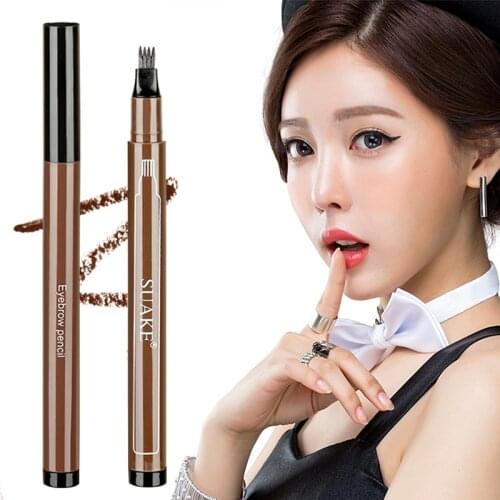 SUAKE Liquid Eyebrow Pencil Microblading Tattoo Eyebrow Ink Pen Eye Brow Makeup Pencil Professional Fine Sketch Long Lasting Eye