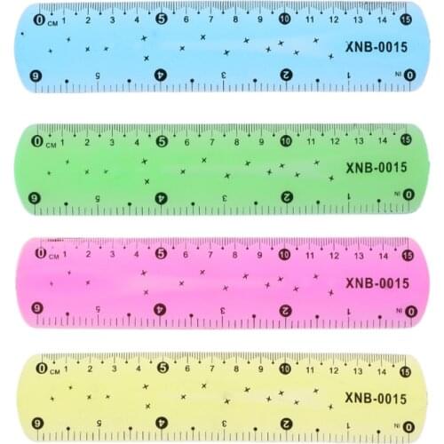 1PC Soft 15cm Ruler Multicolour Flexible Creative Stationery Rule School Supply