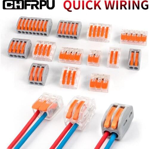 1PCS Wire Connector Quick Terminal Block Plug Adapter Gray / Transparent Color Mini Fast Universal Wiring Reusable cable connect