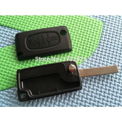 1Pcs New Replacement Key Shell For Citroen 3 Buttons Flip Remote Case With Trunk Button HU83 407 Blade Blank No Logo Auto Parts