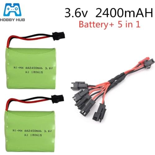 2/3/4pcs 3.6v 2400mah nimh rechargeable battery For RC Car Boat remote control toys 2400 mah AA size charge battery pack NI-MH
