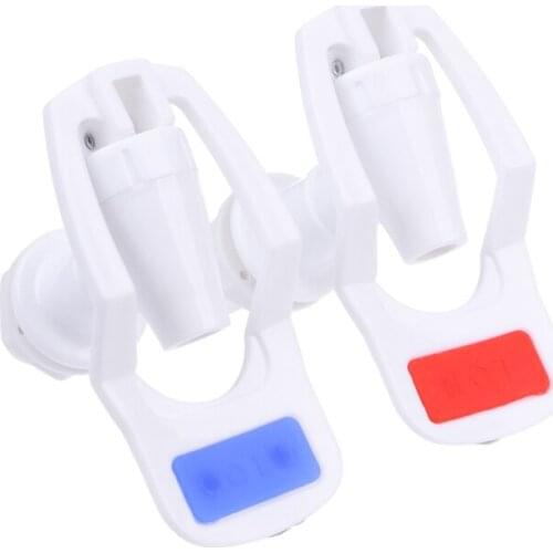 2 Pcs Water Dispenser Replacement Push Type White Plastic Tap Faucet