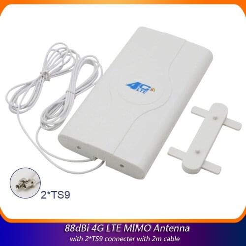 88dBi 4G LTE MIMO Antenna Panel Antenna 700-2600Mhz with 2-TS9 Male Connector with 2 Meters Cable