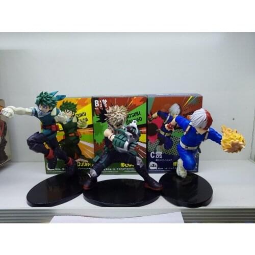 Anime My Hero Academia Ichiban Kuji Midoriya Izuku Bakugou Katsuki Todoroki Shoto PVC Action Figures Collectible Model Toys Doll