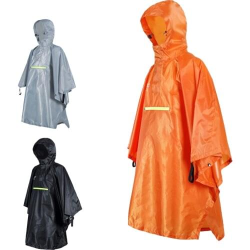 Emergency Lightweight Poncho Cycling Outdoor Rain Proof Cape Poncho Coat Camping Reflective Strip Waterproof Hooded Raincoat
