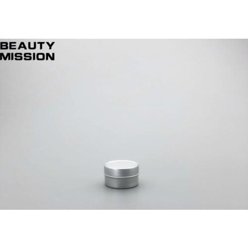 BEAUTY MISSION 5g empty round aluminum lip balm tins for cosmetic packaging,silver metal cosmetic jar container,5cc cream jar
