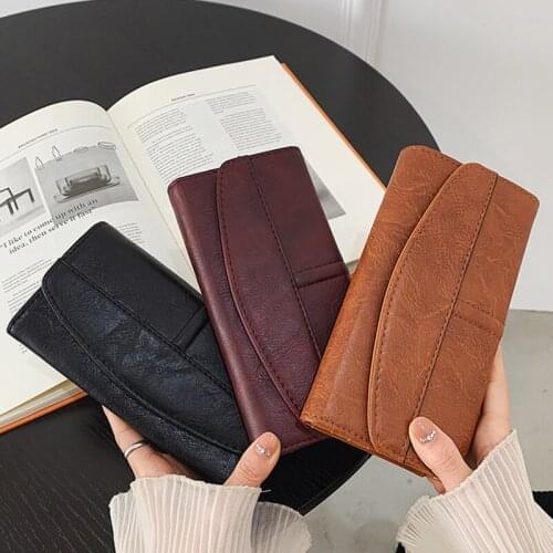 Brand 3 Fold Womens Wallet Designer Envelope Clutch For Women Hasp Money Clip Leather Female Long Wallet Phone Pocket
